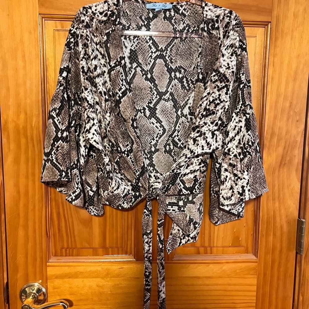 Snake Print Kimono Cardigan